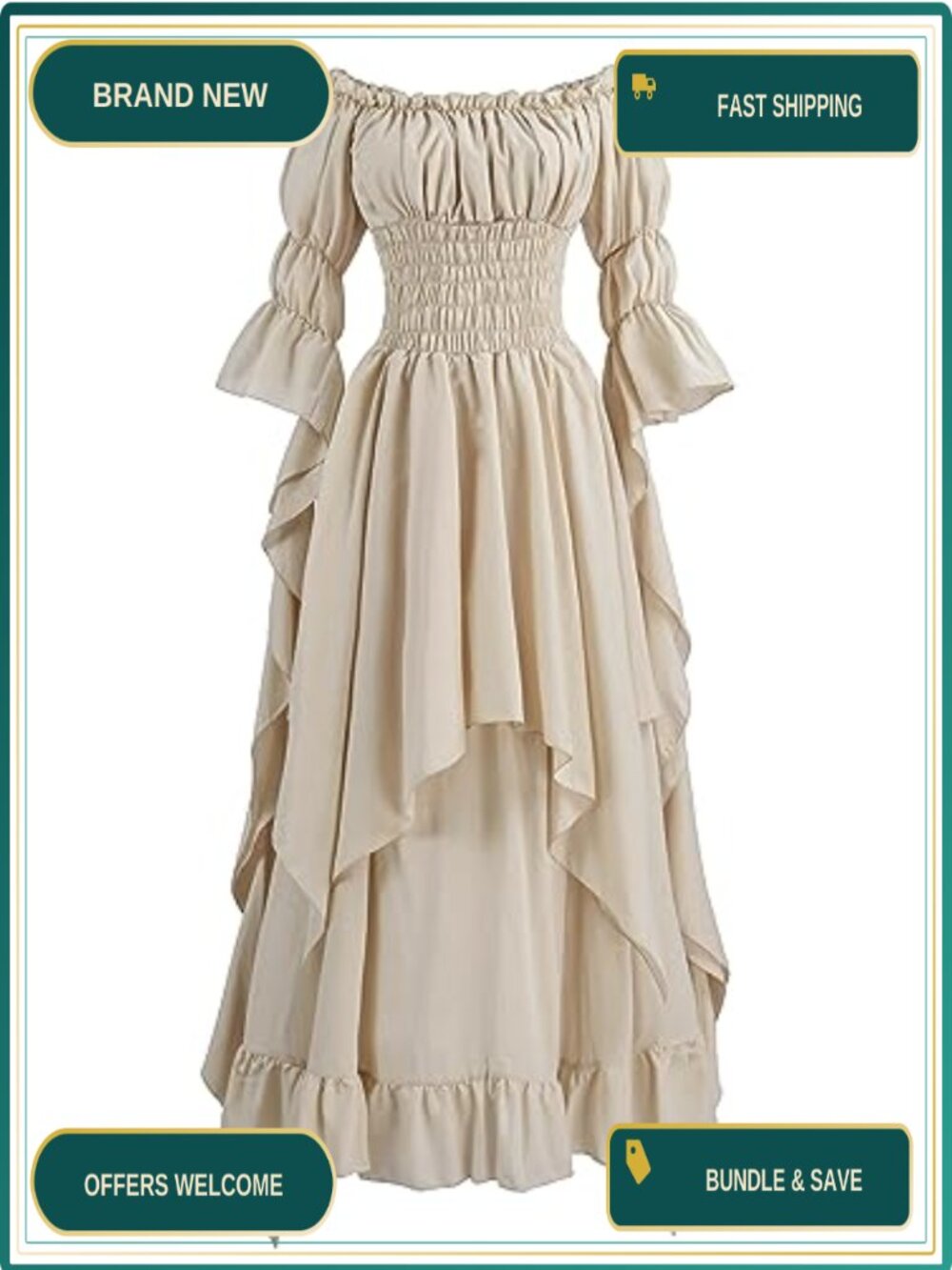 Renaissance Dress Medieval Peasant Gothic Victorian Fairy Witch Costume